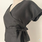 OLIVIA Leinenbluse kurzarm