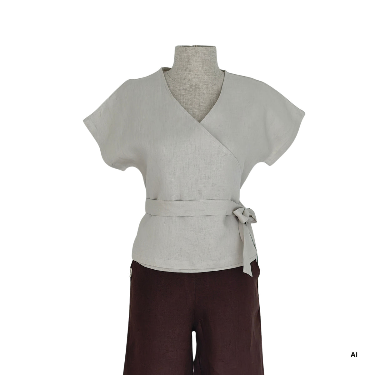 OLIVIA Leinenbluse kurzarm